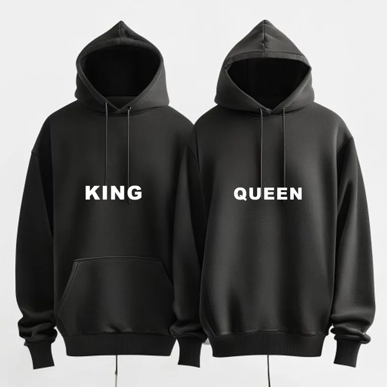 Matching Couple Hoodies King And Queen His Hers Gift Set