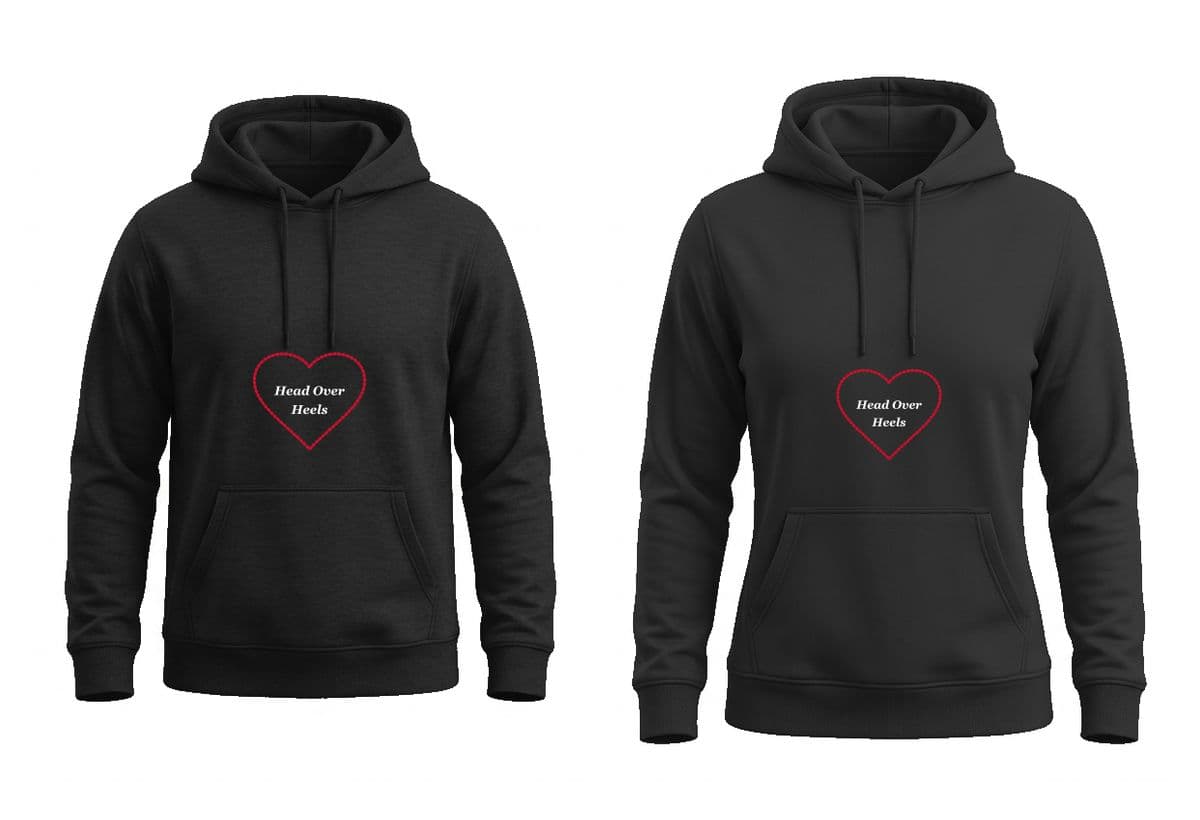 Head Over Heels For You Matching Couple Hoodies Gift