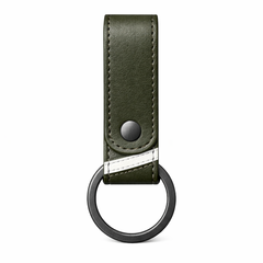 Men’s Olive Green Leather Stand Collar Jacket Outfit Set – Jacket, Wallet, Belt & Keychain