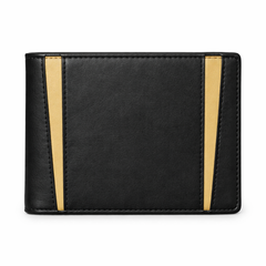 Men’s Black & Sand Gold Leather Stand Collar Jacket Outfit Set – Jacket, Wallet, Belt & Keychain