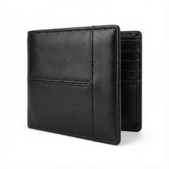 Men’s Black Leather Jacket Bundle – Jacket with Matching Wallet, Belt & Keychain