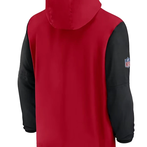 San Francisco 49ers Sideline Pre-Game Half-Zip Hoodie Jacket Red & Black | Recreated Player Gear - Photo 1
