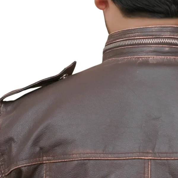 Brooklyn Nine-Nine Brown Biker Jacket | Jake Peralta Inspired Leather Coat - Photo 3