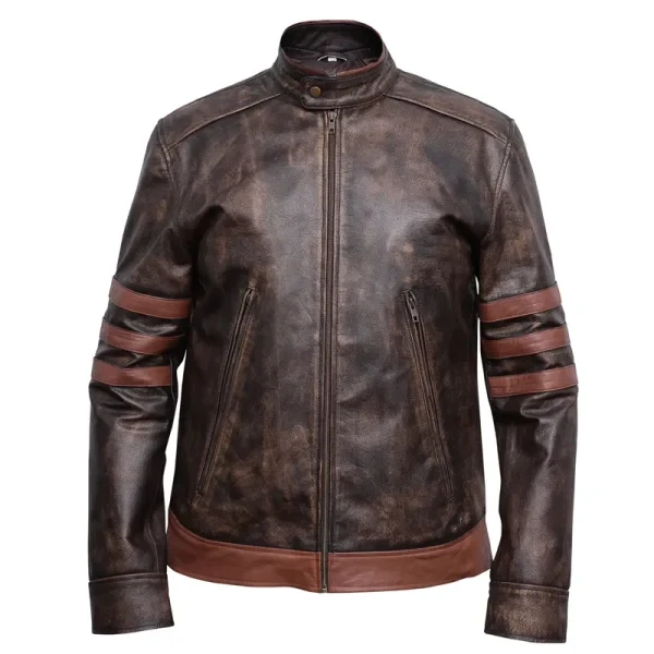 X-Men Origins Wolverine Jacket | Hugh Jackman Brown Leather Coat - Photo 2