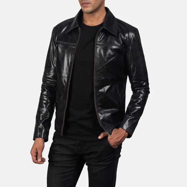 Mystical Black Leather Jacket | Cowhide & Quilted Lining for Timeless Edge - Photo 2