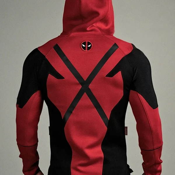 Deadpool Performance Hoodie | Red & Black Zipper | USA Activewear - Photo 3