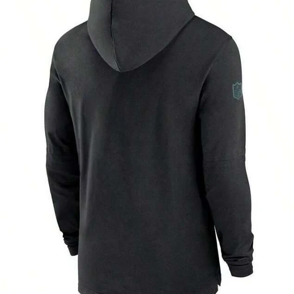 Nike Black Philadelphia Eagles Sideline Hoodie | Lightweight Performance Long Sleeve T-Shirt - Photo 4