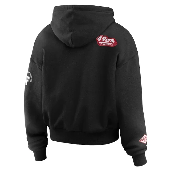 Erin Andrews SF 49ers Hoodie | Black Quarter-Zip | USA NFL Apparel - Photo 1