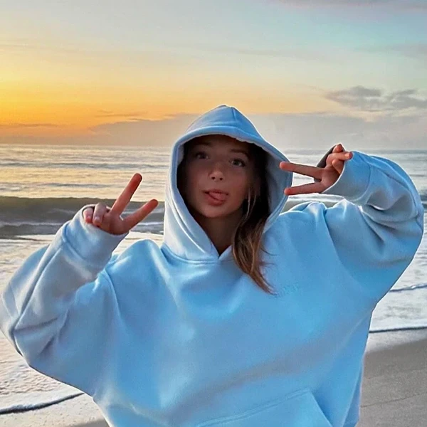 Amare Find Me in Waves Hoodie | Blue Oversized | USA Beachwear - Photo 2