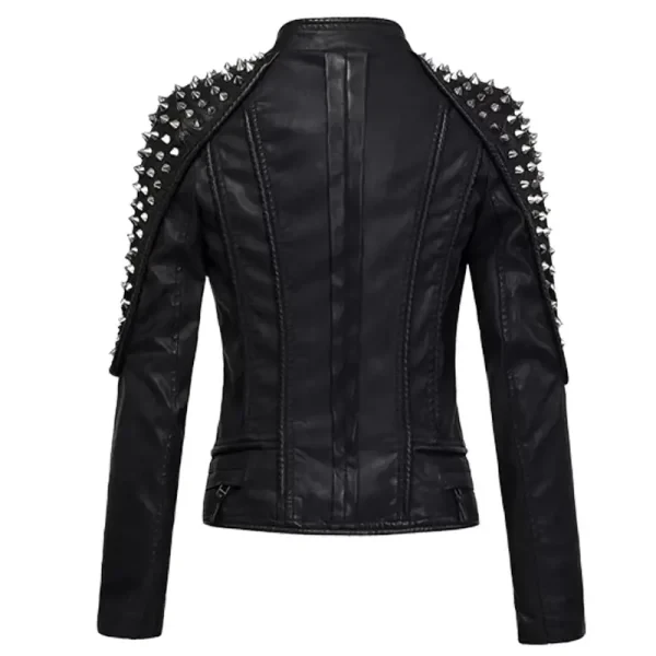 Women’s Punk Style Studded Leather Jacket | Edgy Biker Jacket - Photo 1