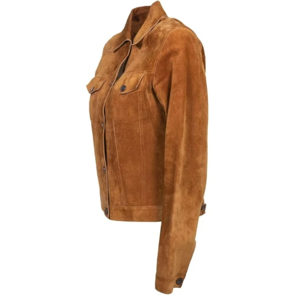 Women’s Suede Leather Trucker Jacket | Premium Lambskin & Goat Suede | Handmade Craftsmanship - Photo 2