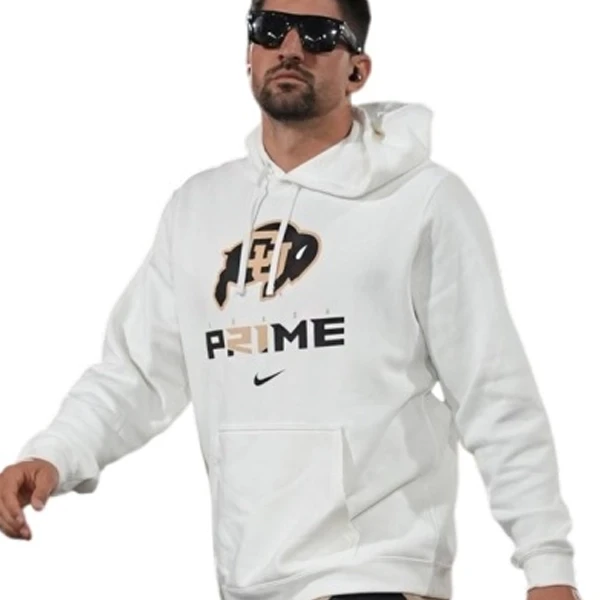 Nick Castellanos Coach Prime Hoodie | White Fleece Pullover | Rib-Knit Cuffs | Shop Now - Photo 2