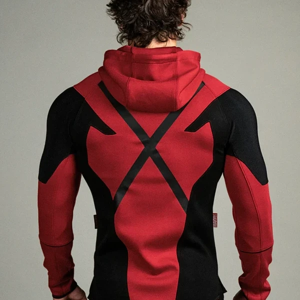 Deadpool Performance Hoodie | Red & Black Zipper | USA Activewear - Photo 2