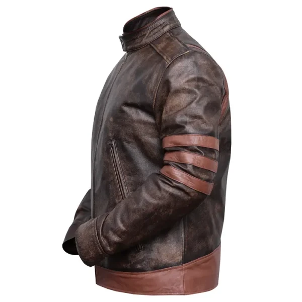 X-Men Origins Wolverine Jacket | Hugh Jackman Brown Leather Coat - Photo 8