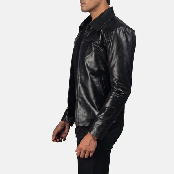 Mystical Black Leather Jacket | Cowhide & Quilted Lining for Timeless Edge - Photo 4