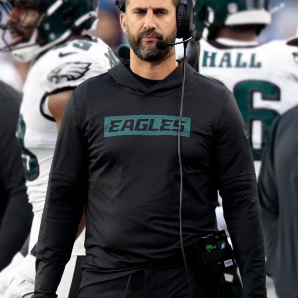 Nike Black Philadelphia Eagles Sideline Hoodie | Lightweight Performance Long Sleeve T-Shirt - Photo 3