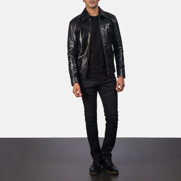 Mystical Black Leather Jacket | Cowhide & Quilted Lining for Timeless Edge - Photo 1