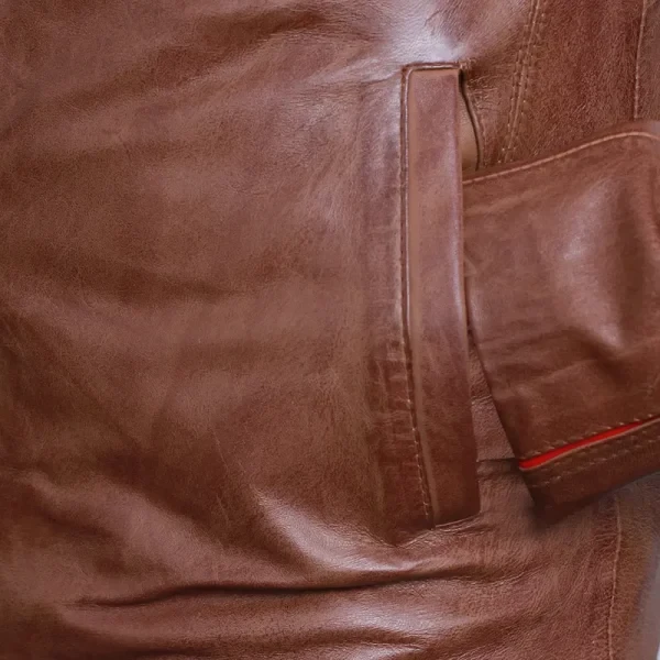 Men’s Café Racer Brown Biker Leather Jacket | 100% Real Leather | Vintage Style & Free USA Shipping - Photo 1