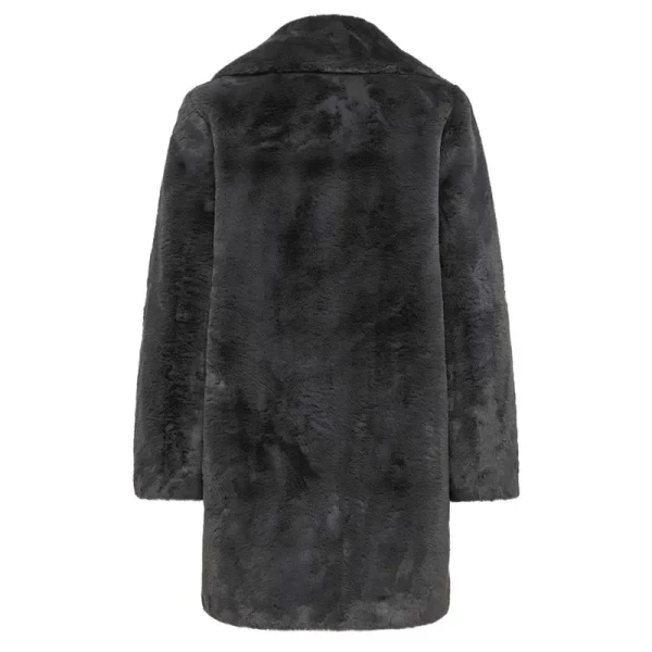 Luxury Tall Dark Grey Faux Fur Coat | Premium Winter Fashion & Ethical Style - Photo 1