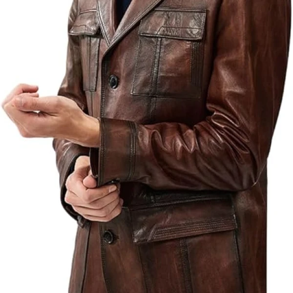 Men’s Vintage Brown Leather Blazer | Soft Italian Lambskin Sport Coat - Photo 1