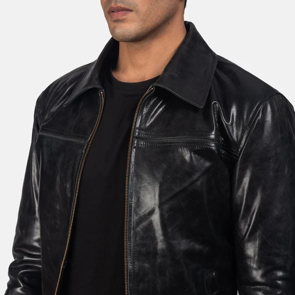 Mystical Black Leather Jacket | Cowhide & Quilted Lining for Timeless Edge - Photo 6