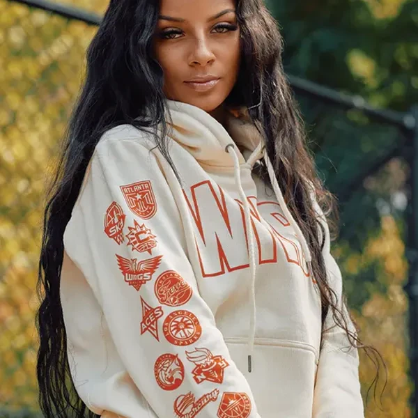 Playa Society x WNBA Hoodie | Collegiate Fleece Pullover White | USA Pride - Photo 1